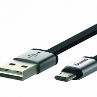 купить Кабель OLMIO USB 2.0 - microUSB, 1м, 2.1А, двухсторонний, плоский в Алматы фото 1