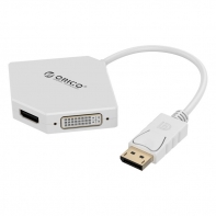 купить Переходник видео ORICO DPT-HDV3-WH <DISPLAY PORT - VGA DVI HDMI, 17cm, white> в Алматы фото 1
