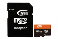 купить Карта памяти Team Group TUSDX64GUHS03, Micro-SDHC, 64GB, Class UHS-I, w/Adapt в Алматы фото 1