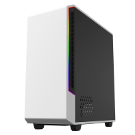 купить Корпус ПК без БП GameMax Panda T802  WHITE <1x120mm RAINBOW-N,ARGB Controller  , Midi-Tower, window, tempered glass, RGB> в Алматы фото 2