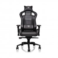 купить Игровое компьютерное кресло, Thermaltake, XF 100 TT Premium X Fit Black (GC-XFS-BBMFDL-01), X Fit Series, ПУ экокожа, Вид наполнителя: губчатая пена высокой плотности (75 кг/м?), Металлическая основа кресла, Механизм качания: топ-ган, Чёрный в Алматы фото 1