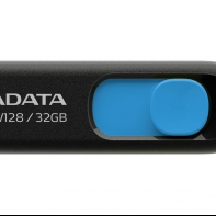 Купить ADATA UV128, 32GB, UFD 3.1, Black/blue (AUV128-32G-RBE) /  Алматы