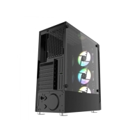 купить Корпус Wintek Mistral D532-B TG 2xUSB3.0,1xUSB 2.0,2*3,5 1*2,5 4слотов VGA320мм CPU159мм Сталь 0,50мм, 3Fan ARGB microATX Черный (Wintek Mistral D532-B TG) в Алматы фото 3