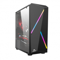 купить Корпус Wintek Air D527 TG, ATX/Micro ATX, USB 1*3.0/2*2.0, HD Mic, 0,5mm, 1*12cm DR Rainbow fan в Алматы фото 1