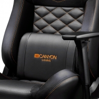 купить CANYON Nightfall GС-7 Gaming chair, PU leather, Cold molded foam, Metal Frame, Top gun mechanism, 90-160 dgree, 3D armrest, Class 4 gas lift, metal base ,60mm Nylon Castor, black and orange stitching в Алматы фото 3