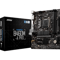 купить Материнская плата MSI B460M-A PRO LGA1200 iB460 2xDDR4 6xSATA3 RAID 1xM.2 DVI HDMI mATX в Алматы фото 1