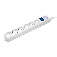 купить Сетевой фильтр Power Cube SPG(5+1)-16B-5М, 16А/3,5кВт, 5м, 6 розеток, белый в Алматы фото 1
