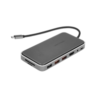 Купить Докстанция Vention TPYBB <USB-C to HDMI/USB 3.1 Gen 2-Ax2/USB 2.0/M.2 NGFF/SD/TF/PD/DC 3.5mm SSD Enclosure Docking Station 0.15M Gray Aluminum Alloy Type> Алматы