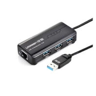 купить Конвертер сигнала UGREEN 20265 USB 3.0 Hub with Gigabit Ethernet Adapter  в Алматы фото 2