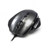 купить Компьютерная мышь, Delux, DLM-535OUС, 7D, Оптическая, 1000-1500-2000-3000dpi, USB, Функция возврата курсора в центр экрана, Уникальная выдвижная кнопка с регулировкой положения, Длина кабеля 1,6 метра, Размер: 117,7*83,4*44 мм., Карбон (Серо-Чёрная) в Алматы фото 1
