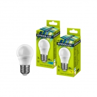 купить Эл. лампа светодиодная, Ergolux, LED-G45-7W-E27-3K, Шар, Мощность 7Вт, Тип колбы G45, Цвет. температура 3000К, Цоколь E27, Тёплый в Алматы фото 1
