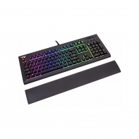 купить Клавиатура, Thermaltake, TT PREMIUM X1 RGB (Silver Switch), KB-TPX-SSBRRU-01, Игровая, Механические клавиши, Подсветка RGB, USB, Размер: 170,52*464,98*40,39 мм., Анг/Рус, Чёрный в Алматы фото 2
