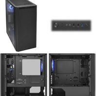 купить Компьютерный корпус APEX-R03, tempered glass, black, 1 blue case FAN, MATX mini tower (w/o PSU) в Алматы фото 1
