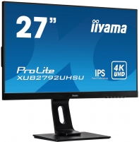 купить Монитор LCD 27** 16:9 3840x2160(UHD 4K) IPS, nonGLARE, 300cd/m2, H178&deg;/V178&deg;, 1000:1, 80M:1, 1.07B, 4ms, DVI, HDMI, DP, USB-Hub, Height adj, Pivot, Tilt, Swivel, Speakers, 3Y, Black в Алматы фото 2