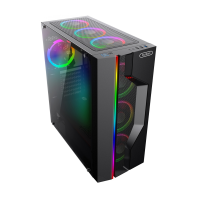 купить Компьютерный корпус PCCooler Master LE300, Без БП, USB3.0x1/USB2.0x2, Black, ARGB, ATX Midi в Алматы фото 1