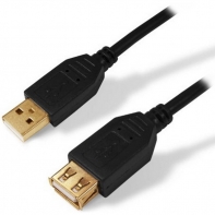 купить Удлинитель, SHIP, SH7015-1.5B, USB AM-AF, Hi-Speed USB 2.0, Чёрный, Блистер, 1.5 м в Алматы фото 1