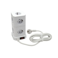 купить Сетевой фильтр Cablexpert Tower TWR-9-U4-W-2, 9р, 16А, 4хUSB, 3.1А, 2м, ур.защиты 4+, коробка белый в Алматы фото 2