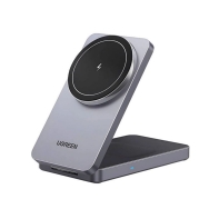 купить Беспроводная зарядка Ugreen W528 45056 2-in-1/15W Magnetic Wireless Charger for Apple Iphone/AirPods в Алматы фото 1