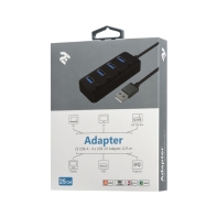 купить USB-хаб 2Е USB-A - 4хUSB 3.0 Hub with switch 0.25m Black в Алматы фото 1