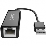 купить Адаптер сетевой USB ORICO UTJ-U2-BK-BP <100Mb/s, RJ45, Cable 10cm, USB2.0, BLACK> в Алматы фото 1