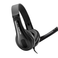 Купить CANYON CHSU-1 basic PC headset with microphone, USB plug, leather pads, Flat cable length 2.0m, 160*60*160mm, 0.13kg, Black; Алматы