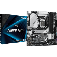 купить Материнская плата ASRock Z490M PRO4 LGA1200 4xDDR4 4xSATA RAID 2xUM.2 D-Sub HDMI DP mATX в Алматы фото 1
