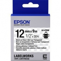 купить Лента Epson C53S654015 LK4TBW Повышенной адгезии 12мм, Прозрач./Черн., 9м в Алматы фото 1
