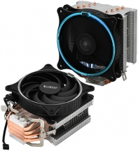 купить PCcooler GI-UX4B, синий, 4-пин, 115X/775/AM4-FM2, 26.5дБ, 1000-1800 об/мин, Al+тепл.трубки, 145W в Алматы фото 2