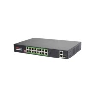 купить Коммутатор PoE  16-портовый ONV-H1016PLD long distance <16 портов 10/100Mbps PoE802.3at/af, +2 * 1000Mbps RJ45, 9-16 порт 250 Meters @10M, 1*SFP port, самовосстановление сети, бюджет мощности 200W> в Алматы фото 2