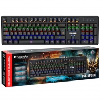 купить Клавиатура проводная игровая механическая Defender Paladin GK-370L,anti-ghost,радужная (Черный), USB в Алматы фото 2