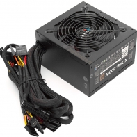 купить Блок питания, Aerocool, KCAS PLUS 600W, 600W, ATX, APFC, 20 4 pin, 4 4pin, 7*Sata, 4*Molex, 1*FDD, 2*PCI-E 6 2 pin, Поддержка Haswell, Вентилятор 12 см, Кабель питания, Чёрный в Алматы фото 1