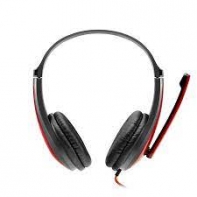 купить CANYON HSC-1 basic PC headset with microphone, combined 3.5mm plug, leather pads, Flat cable length 2.0m, 160*60*160mm, 0.13kg, Black-red в Алматы фото 3