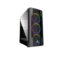 Купить Корпус Wintek Star JX188-2 TG, ITX/ATX, USB 1*3.0/2*2.0, HD-Audio Mic, 0,5mm, 4*ARGB fan (контроллер   пульт д/у в комплекте), чёрный Алматы