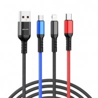 купить Интерфейсный кабель Awei 3 in 1 cable CL-971 2.4A 1.2m 3х цветный в Алматы фото 2