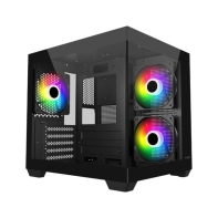 Купить Компьютерный корпус FSP S140-BA, Без БП, 1xUSB3.0/2xUSB2.0, 3xARGB 120mm, Glass, Black, mATX(SFF) Алматы