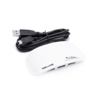 купить Расширитель USB, Deluxe, DUH4008W, 4 Порта, USB 2.0 Hi-Speed, Белый в Алматы фото 2
