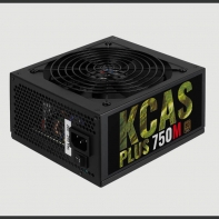 купить Блок питания, Aerocool, KCAS PLUS 750M, 750W, ATX, APFC, 20+4 pin, 4+4pin, 7*Sata, 4*Molex, 1*FDD, 4*PCI-E 6+2 pin, Поддержка Haswell, Вентилятор 14 см, Кабель питания, Чёрный                                                                            в Алматы фото 1