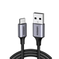 купить Кабель UGREEN US288 USB-A 2.0 to USB-C Cable Nickel Plating Aluminum Braid 1m (Black) в Алматы фото 1