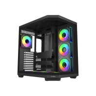 Купить Компьютерный корпус FSP U580-BA, Без БП, 2xUSB3.0/Type-C, 7xARGB 120, Curved Glass, Black, ATX(BTF) Алматы