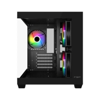 купить Компьютерный корпус FSP S140-BA, Без БП, 1xUSB3.0/2xUSB2.0, 3xARGB 120mm, Glass, Black, mATX(SFF) в Алматы фото 3