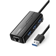купить Конвертер сигнала UGREEN 20265 USB 3.0 Hub with Gigabit Ethernet Adapter  в Алматы фото 1