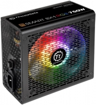 купить Блок питания, Thermaltake, Smart BX1 RGB 750W (PS-SPR-0750NHSABE-1), 750W, ATX, 80 Plus Bronze, APFC, 20 4 pin, 4 4pin, 9*Sata, 6*Molex, 1*FDD, 4*PCI-E 6 2 pin, Вентилятор RGB 12 см, Кабель питания, Чёрный в Алматы фото 2