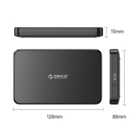 купить Внешний корпус HDD 2.5* ORICO 2588C3-V1-BK-EP <Type-C + SATA, SATA III, кабель 50см, BLACK> в Алматы фото 2