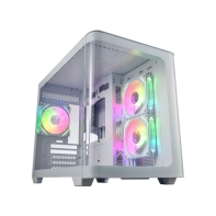 купить Корпус FSP S380-WA, Mid-Tower, M-ATX, Mini-ITX, USB 3.2 Gen 1 Type-A,USB 3.2 Gen 1 Type-C,ARGB вентиляторы,3x120мм,белый в Алматы фото 1