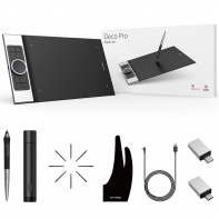 купить Графический планшет, XP-Pen, Deco Proum, Разрешение 5080 lpi, Чувстви Mediтельность к нажатию 8192, Интерфейс USB Type-C, Рабочая область 279*157 мм., Серый в Алматы фото 1