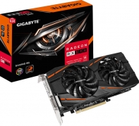 купить Видеокарта, Gigabyte, RX590 GAMING 8G (GV-RX590GAMING-8GD) 4719331305772, GDDR5, 256bit, DVI, HDMI, 3-DP, Windforce 2X Fan, Цветная коробка в Алматы фото 1