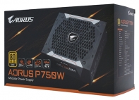 купить Блок питания, Gigabyte, AORUS GP-AP750GM, 750W, ATX, 20 4 pin, 2*4 4pin, 6*Sata, 5*Molex, 2*FDD, 4*PCI-E 6 2 pin, Вентилятор 13.5 см, Чёрный в Алматы фото 2