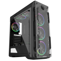 купить Корпус ПК без БП GameMax Optical (G510)  Black <ATX, 4x120mm RGB, USB3.0x1, USB2.0x2, 400х185х470mm> в Алматы фото 3