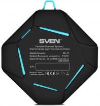 купить SVEN PS-77, black-blue (5W, Waterproof (IPx5), Bluetooth, microSD, FM, 600mA*h) /  в Алматы фото 3