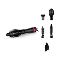 Купить Фен-щетка Rowenta Karl Lagerfeld Express Style, Black (CF634LF0), 800 Вт, 5 насадок, ионизация, чехол Алматы